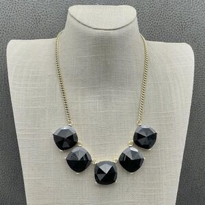 The Limited Necklace Black Faceted Bib Gold Tone Chunky Womens Statement Jewelry